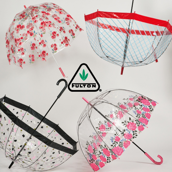 【Pick Up】フルトン（FULTON）の雨傘バードケージ（Birdcage）透明ビニール傘