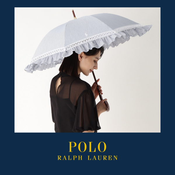 【新作のご紹介】POLO RALPH LAUREN(ポロラルフ ローレン)のストライプフリル晴雨兼用日傘
