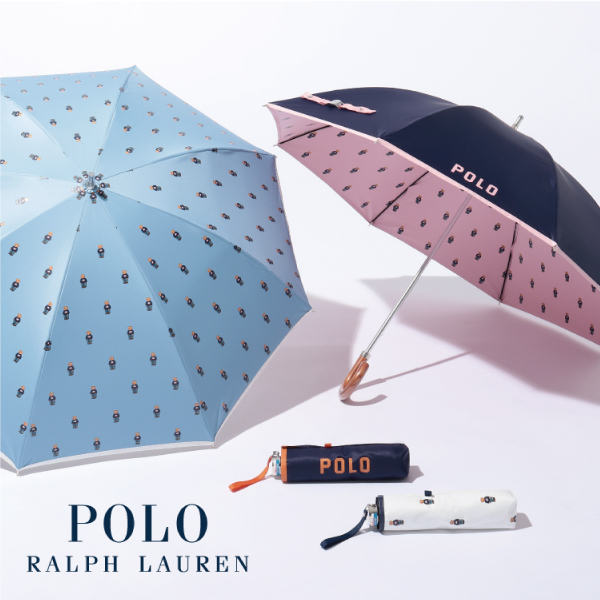 【新作入荷】ポロ ラルフ ローレン（POLO RALPH LAUREN）ポロベアとロゴの晴雨兼用日傘