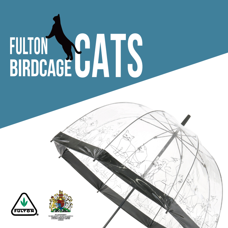 フルトン （FULTON）アンニュイな猫柄の透明傘