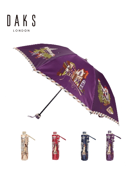 【雨傘】 ダックス (DAKS) 街並み 折りたたみ傘 【公式ムーンバット】 レディース 日本製 軽量 グラスファイバー ギフト ギフト