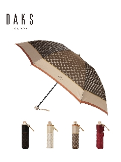 ダックス(DAKS)の【雨傘】 ダックス (DAKS) モノグラムジャガード 折りたたみ傘 【公式ムーンバット】 レディース 日本製 軽量 グラスファイバー ギフト ギフト 折りたたみ傘