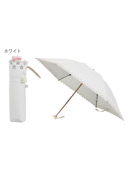 【日傘】ダックス (DAKS) ドット ふち刺繍 折りたたみ傘 【公式ムーンバット】 雨の日OK 一級遮光 遮熱 楽々開閉 日本製 UV 晴雨兼用