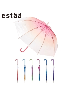 エスタ(estaa)の【雨傘】エスタ (estaa) グラデーション 【公式ムーンバット】 レディース ビニール傘 長傘
