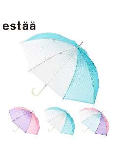 エスタ(estaa)の【雨傘】エスタ (estaa) ホログラム 【公式ムーンバット】 レディース ビニール傘 長傘