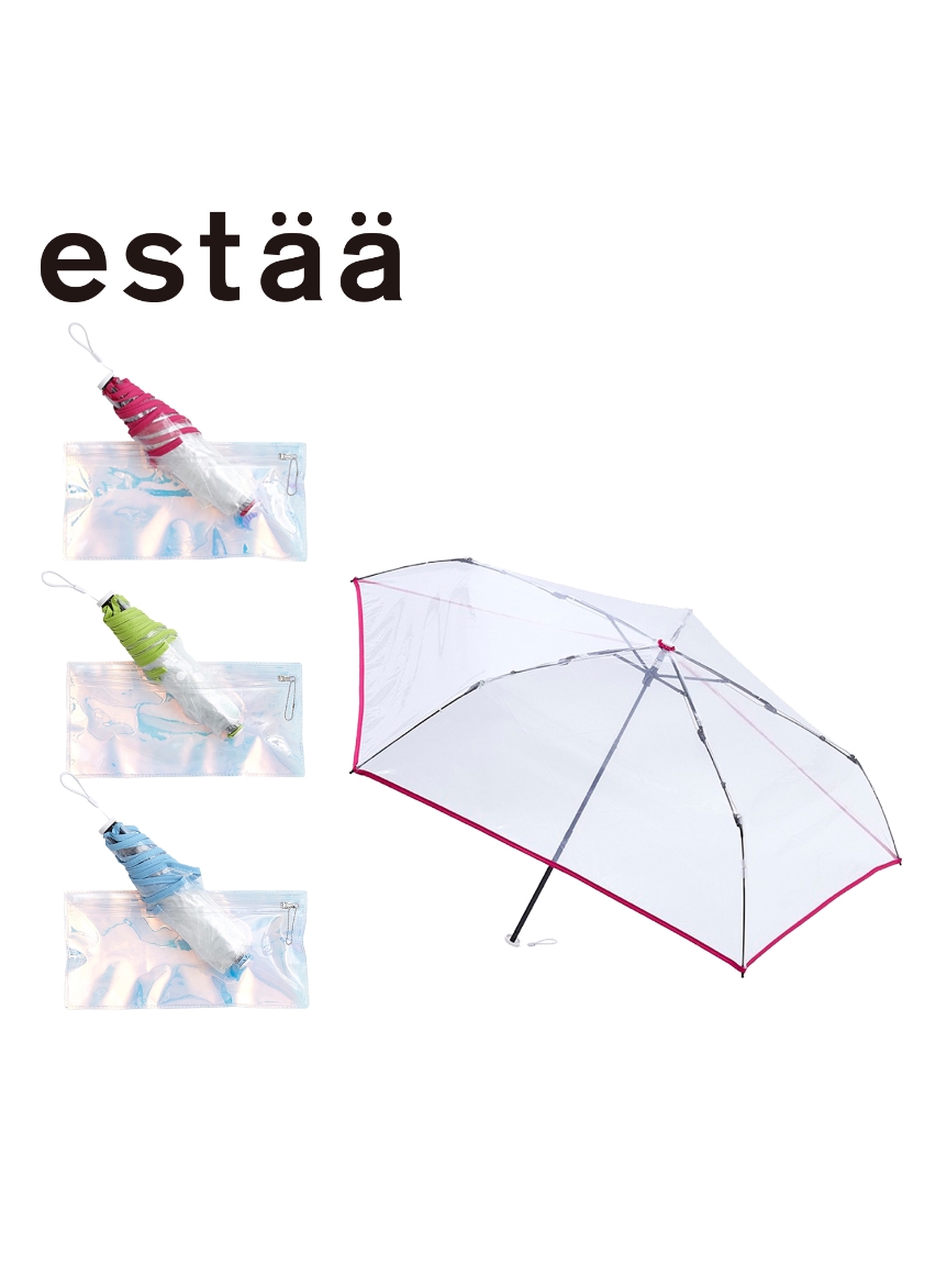 【雨傘】 エスタ (estaa) TPU 無地パイピング 折りたたみ傘 
