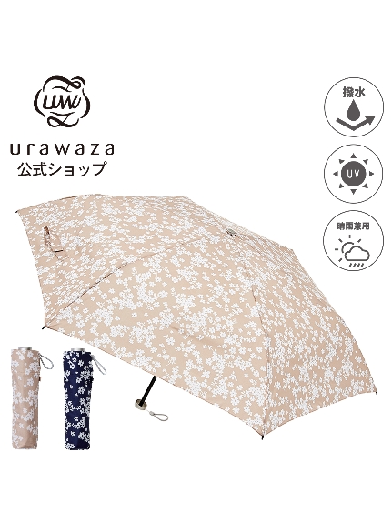 【雨傘】 3秒でたためる urawaza (ウラワザ) 花柄 折りたたみ傘 【公式ムーンバット】 レディース 晴雨兼用 UV（雨傘/折りたたみ傘）の詳細画像