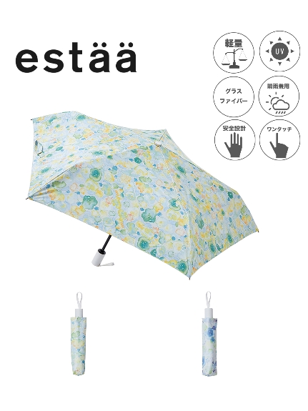 【日傘】 エスタ (estaa) LIGHT WEIGHT PARASOL ブーケ 折りたたみ傘 レディース 【公式ムーンバット】 晴雨兼用 UV  軽量 一級遮光 自動開閉 遮熱