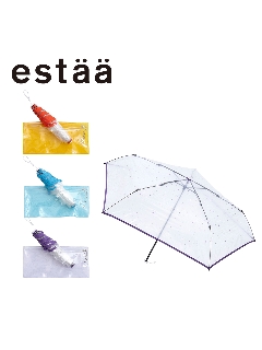 エスタ(estaa)の【雨傘】エスタ (estaa) TPU星柄 透明折りたたみ傘レディース【公式ムーンバット】 ビニール傘 かわいい 折りたたみ傘