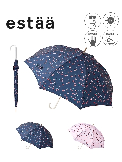 エスタ(estaa)の【雨傘】 エスタ （estaa） さくらんぼ 長傘 レディース【公式ムーンバット】 晴雨兼用 耐風傘 UV 長傘