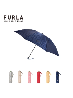 フルラ(FURLA)の【雨傘】 フルラ (FURLA) ロゴ ジャカード 折りたたみ傘 【公式ムーンバット】 レディース UV 日本製 ギフト 軽量 グラスファイバー8本骨 折りたたみ傘