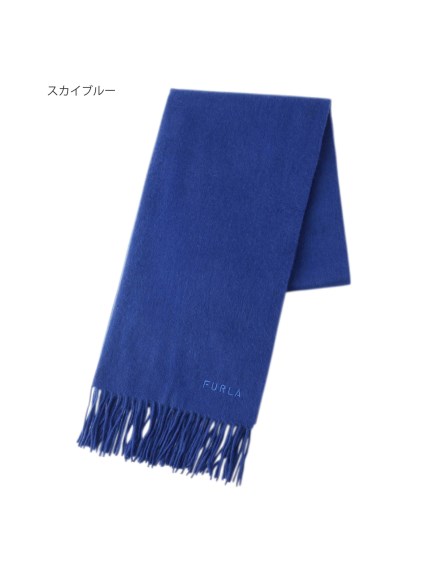 好きに 【肌触り最高✨️】FURLA フルラ カシミヤマフラー 青 ブルー 