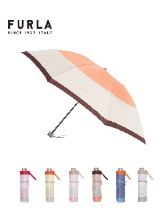 フルラ(FURLA)の【雨傘】 フルラ (FURLA) カラーボーダー 折りたたみ傘 【公式ムーンバット】 レディース 日本製 ギフト 軽量 グラスファイバー8本骨 折りたたみ傘