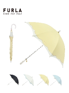 フルラ(FURLA)の【日傘】 フルラ(FURLA) 2トーンカラー ラメ刺繍 長傘 【公式ムーンバット】 レディース UV 晴雨兼用 軽量 遮熱 スライド式 一級遮光 長傘
