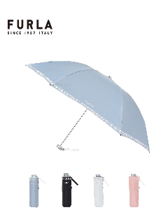フルラ(FURLA)の【日傘】 フルラ(FURLA) 無地 刺繍 折りたたみ傘 【公式ムーンバット】 レディース UV 晴雨兼用 軽量 遮熱 遮光 折りたたみ傘