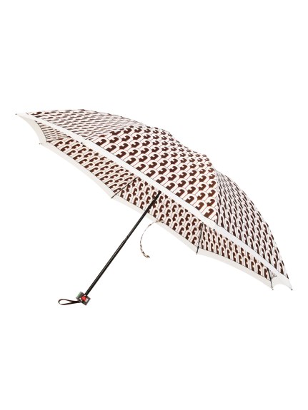 【雨傘】フルラ (FURLA) ロゴ柄 折りたたみ傘 【公式ムーンバット】 UV加工 日本製 8本骨