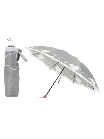 【雨傘】フルラ (FURLA) ハート柄 折りたたみ傘 【公式ムーンバット】 日本製 8本骨