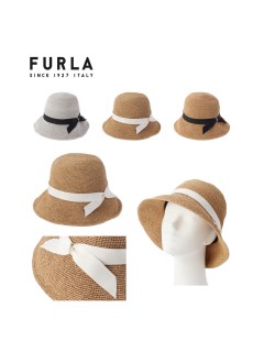 フルラ(FURLA)の【帽子】フルラ (FURLA) 天然 リボン 【公式ムーンバット】 ブランド ウォッシャブル ハット