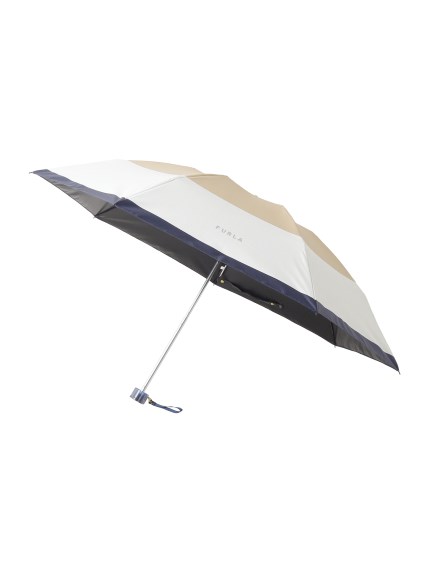 【日傘】フルラ (FURLA) カラーブロック ロゴ 折りたたみ傘 【公式ムーンバット】 一級遮光 遮熱 大寸 晴雨兼用