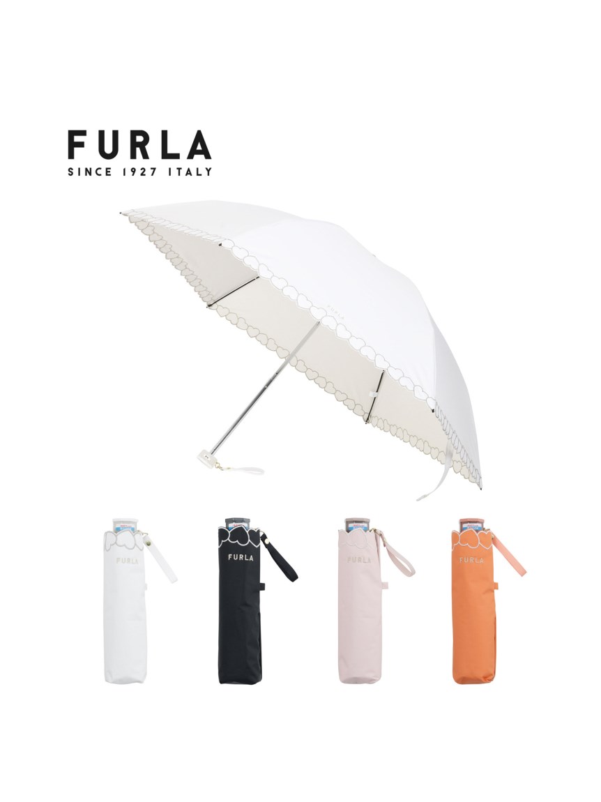 日傘】フルラ (FURLA) ハート柄 折りたたみ傘 【公式ムーンバット】 雨 