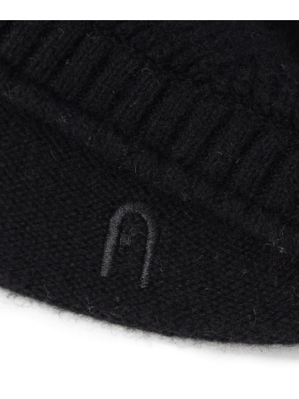 【帽子】フルラ (FURLA) ワンポイント刺繍 カシミヤ100％ キャスケット ウォッシャブル 洗えるカシミヤ ニットキャス（帽子/ハット）の詳細画像