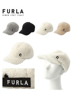 フルラ(FURLA)の【帽子】フルラ (FURLA) ボア キャップ 無地 ワンポイント刺繍 サイズ調整 キャップ