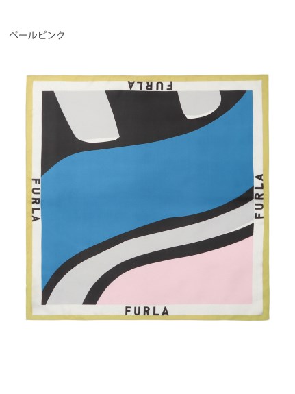 【スカーフ】フルラ (FURLA) シルク100％ ロゴ スクエアスカーフ SSネック（ネックアイテム/スカーフ・バンダナ）の詳細画像