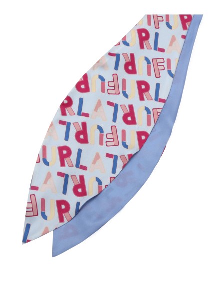 【スカーフ】フルラ (FURLA)シルク100％ ロゴ×無地 リバーシブル ナロースカーフ SSネック（ネックアイテム/スカーフ・バンダナ）の詳細画像