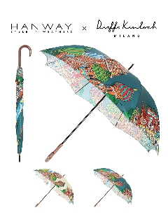 ハンウェイ(HANWAY)の【雨傘】ハンウェイ (HANWAY) Dieffe Kinloch(ディエッフェ・キンロック) コラボ 長傘 モスクワ MOCKBA 日本製 長傘