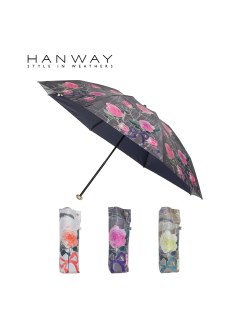 ハンウェイ(HANWAY)の【日傘】ハンウェイ (HANWAY)Pin rose バラ オールウェザー 晴雨兼用折りたたみ傘 ラミネート 遮光 耐風 UV 日本製 折りたたみ傘