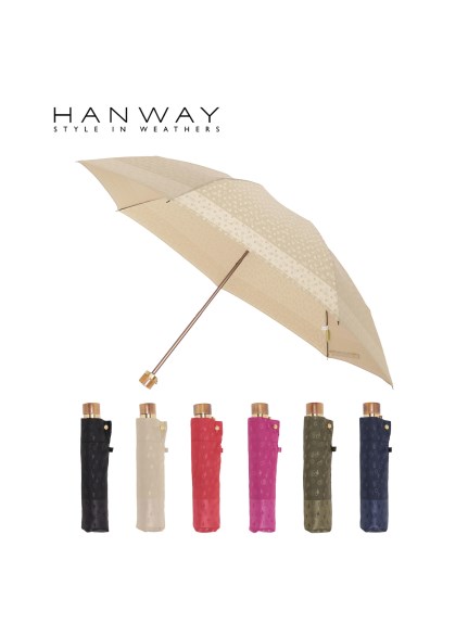【雨傘】ハンウェイ (HANWAY) Drop Drop 雨粒 ドット ジャカード 折りたたみ傘｜HANWAY