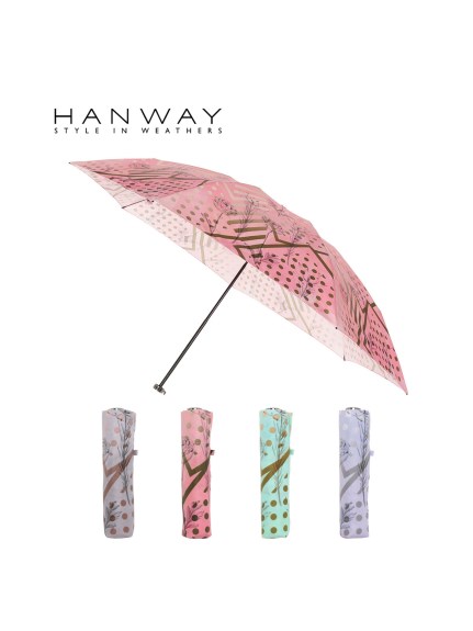 【雨傘】ハンウェイ (HANWAY) Scarf flower フラワープリント 折りたたみ傘 撥水 軽量 日本製｜HANWAY