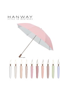 ハンウェイ(HANWAY)の【日傘】ハンウェイ (HANWAY) Pシエスタ 白ラミネート 晴雨兼用ナチュラルカラー 折りたたみ傘  オールウェザー 遮光 晴雨兼用 , UV , 日本製 , 折りたたみ傘