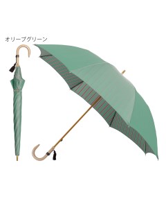 ハンウェイ(HANWAY)の【雨傘】ハンウェイ (HANWAY)ボンド ストライプ 長傘 ショートタイプ ジャカード織生地 日本製  Bond stripe 木手元 タッセル付 長傘