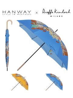 ハンウェイ(HANWAY)の【雨傘】ハンウェイ (HANWAY) Dieffe Kinloch(ディエッフェ・キンロック) コラボ 長傘 ヴェニス・ウェーブス Venice Waves 日本製 一枚張り 長傘