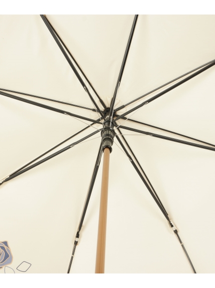 【雨傘】 ランバン (LANVIN COLLECTION) ローズリボン 長傘 【公式ムーンバット】 レディース ジャンプ式 グラスファイバー 軽量  ギフト