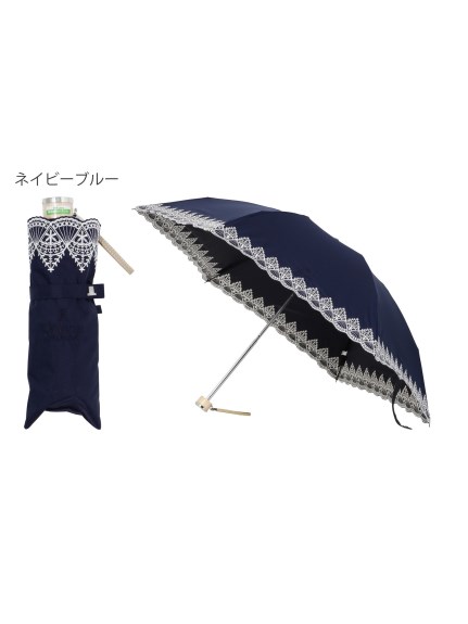 【日傘】ランバン コレクション (LANVIN COLLECTION) 刺繍 折りたたみ傘 【公式ムーンバット】 遮光 遮熱 UV 晴雨兼用