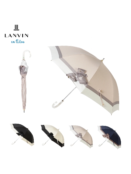 日傘】 ランバン オン ブルー(LANVIN en Bleu) ビジュー リボン 長傘 