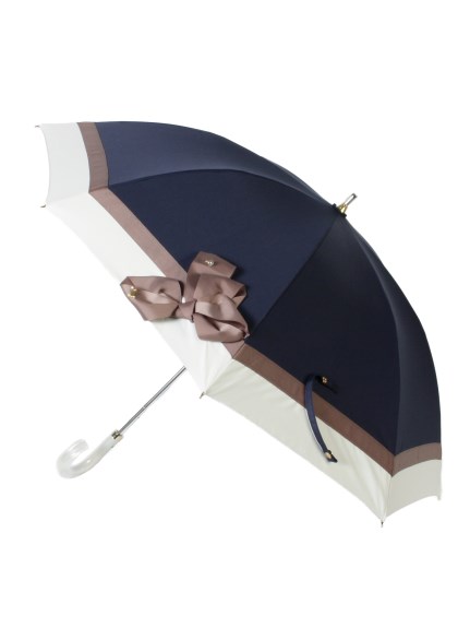 【日傘】 ランバン オン ブルー(LANVIN en Bleu) ビジュー リボン 長傘 【公式ムーンバット】 レディース UV 晴雨兼用 遮熱 遮光 スライド式（日傘/長傘）の詳細画像