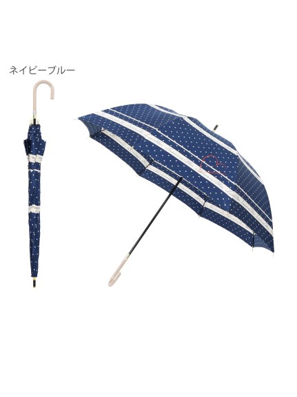 雨傘】ランバン オン ブルー (LANVIN en Bleu) ドット 長傘 【公式 