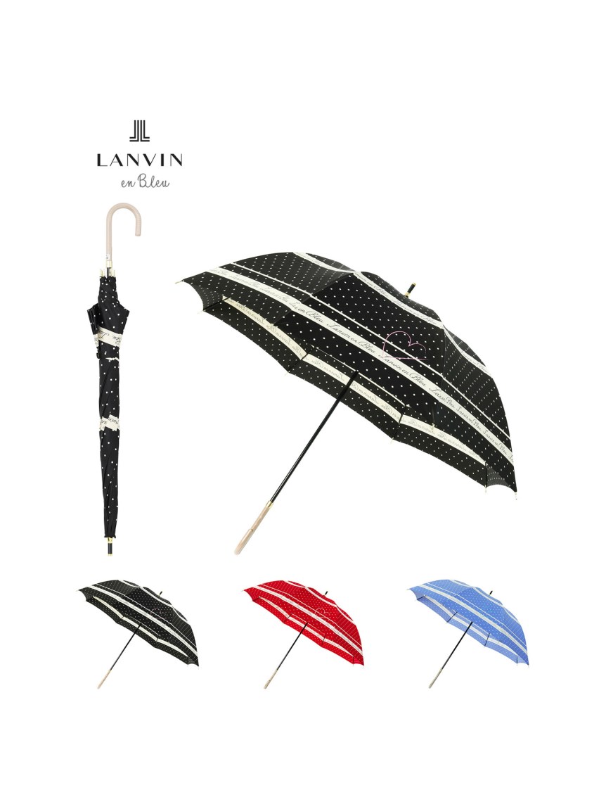 【雨傘】ランバン オン ブルー (LANVIN en Bleu) ドット 長傘 【公式 