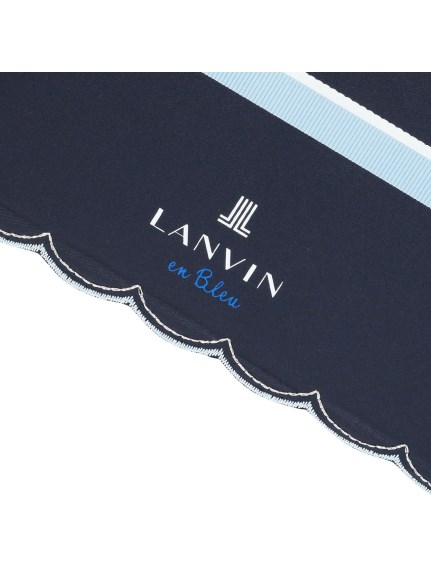 日傘】ランバン オン ブルー (LANVIN en Bleu) ボーダー リボン 長傘 