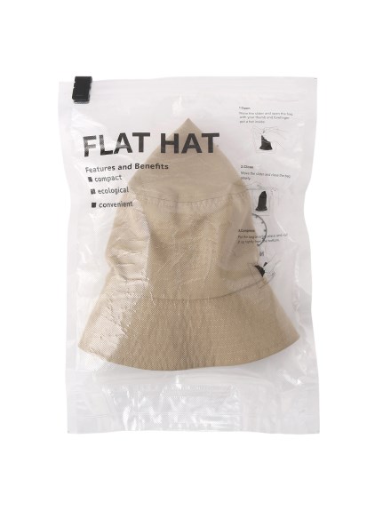 【帽子】 FLAT HAT (フラットハット) 無地 カラビナ 【ムーンバット公式】 レディース UV ウォッシャブル アウトドア 圧縮袋付  サイズ調整可