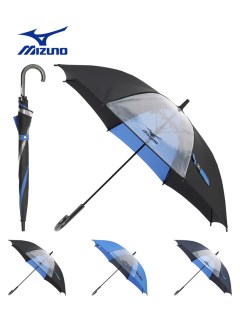 アザーブランド(OTHER BRAND)の【雨傘】ミズノ (MIZUNO) ワンポイントロゴ バイカラー 長傘 【公式ムーンバット】 キッズ 子供用 晴雨兼用 耐風傘 ジャンプ式 UV 55cmは窓付き 長傘