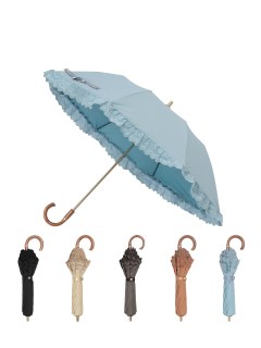 日傘】グレイシー (GRACY) アイレッドレースフリル 折りたたみ傘【公式 