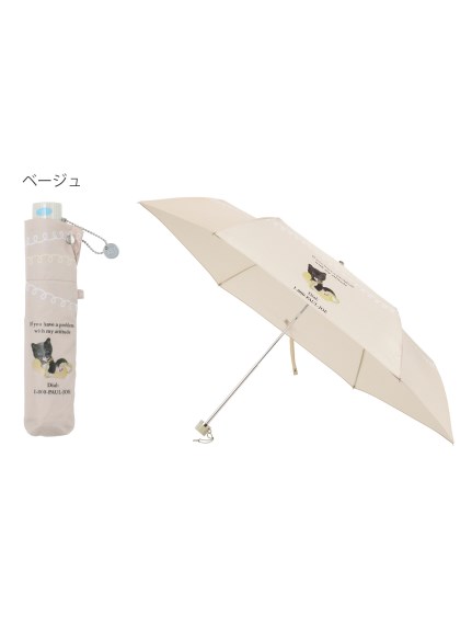 【雨傘】ポール & ジョー (PAUL & JOE ACCESSOIRES) 猫柄 折りたたみ傘 【公式ムーンバット】 UV加工 グラスファイバー