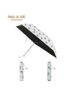 ポールアンドジョー アクセソワ(PAUL&JOE ACCESSOIRES)の【日傘】ポール & ジョー (PAUL & JOE ACCESSOIRES) 猫 シャトンイユブル 折りたたみ傘 【公式ムーンバット】 雨の日OK 軽量 遮熱 楽々開閉 UV 晴雨兼用 折りたたみ傘