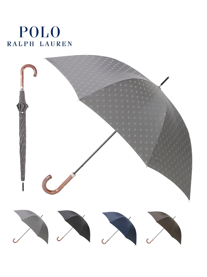 【雨傘】 ポロ ラルフ ローレン （POLO RALPH LAUREN） ロゴジャガード 長傘 【公式ムーンバット】 メンズ 軽量 グラス