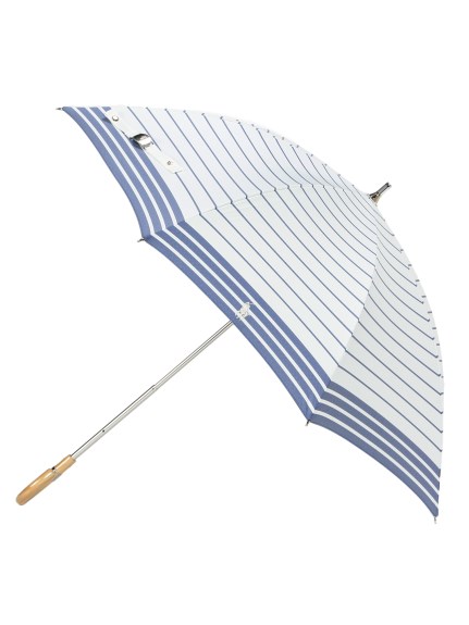 【日傘】 ポロ ラルフ ローレン(POLO RALPH LAUREN) ボーダー 長傘 【公式ムーンバット】 レディース UV 晴雨兼用 軽量 遮熱  スライド式 一級遮光