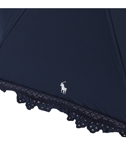 【日傘】ポロ ラルフ ローレン (POLO RALPH LAUREN)エンブフリル 折りたたみ傘 無地 ワンポイント遮光 遮熱 UV 晴雨兼用（日傘/折りたたみ傘）の詳細画像